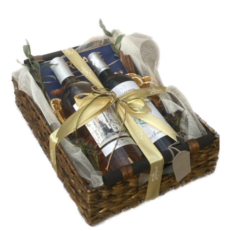 Ψάθινο καλάθι Μαλαγουζιά και Ροζέ