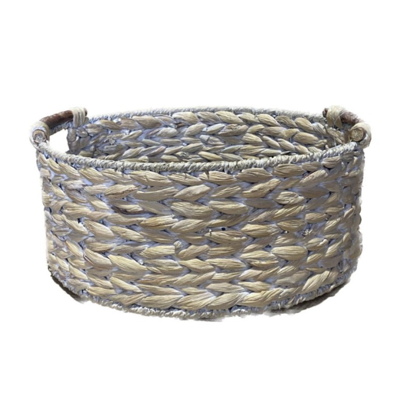 Ψάθινο οβάλ πανέρι λευκό (3Φ+)